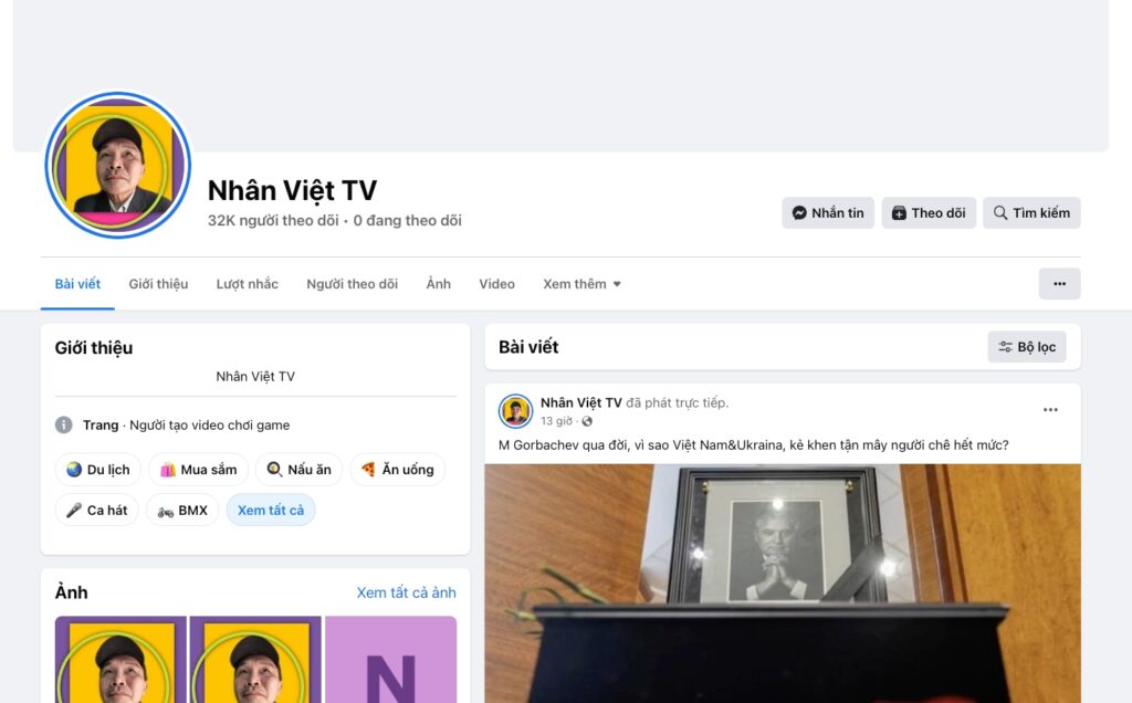 Tài khoản social của Nhân Việt TV